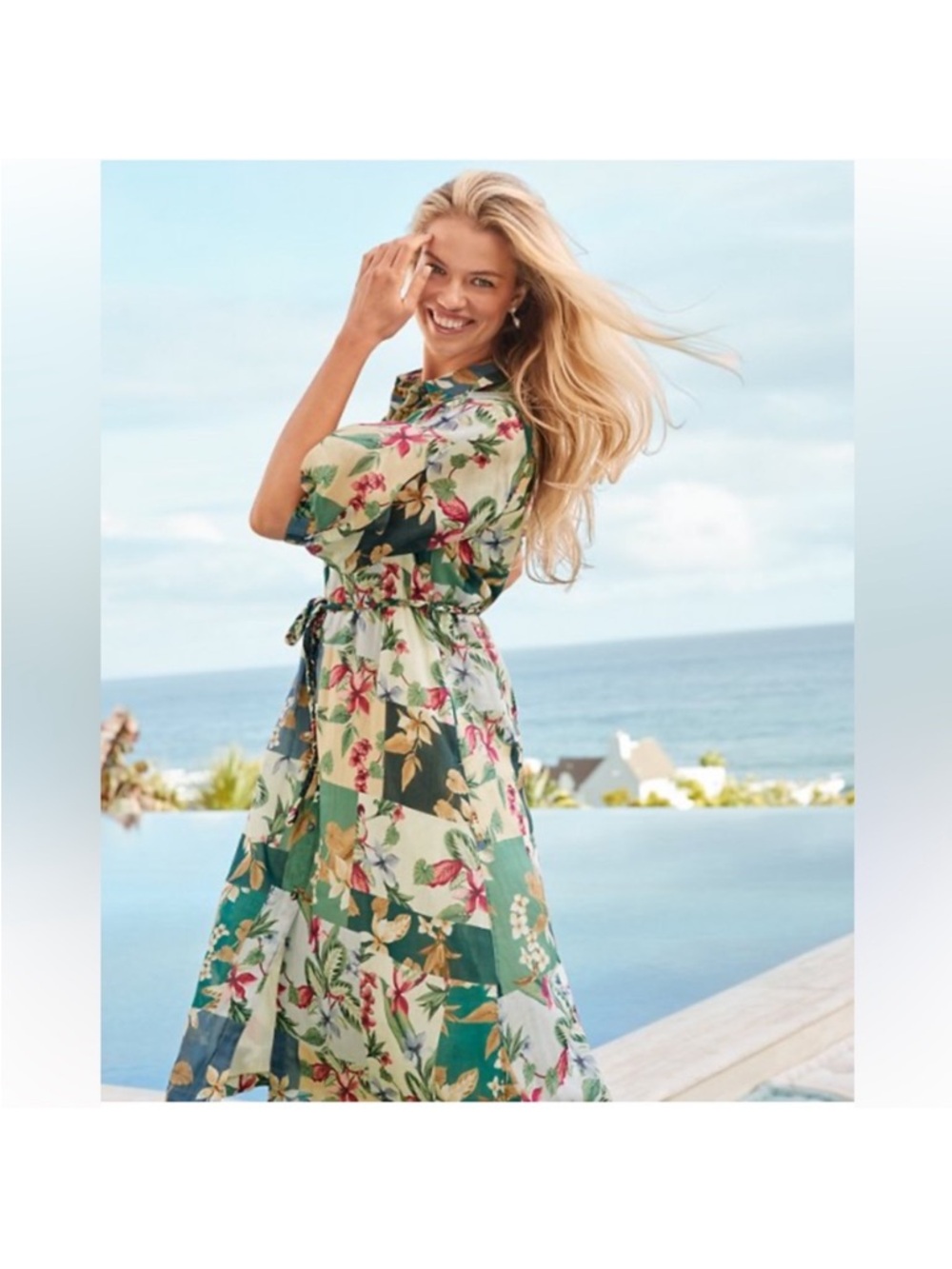 Tommy Bahama Green Floral Midi Dress